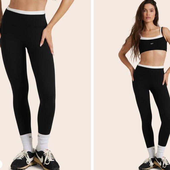 SET ACTIVE CLOUD CONTROL CONTRAST LEGGINGS OCRA BLACK WHITE XS - Picture 1 of 6